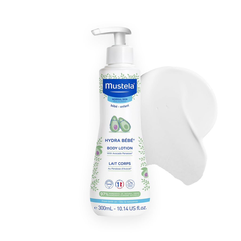 Mustela Hydra Bebe Body Lotion - Daily Moisturizing Baby Lotion with Natural Avocado, Jojoba & Sunflower Oil - 10.14 fl. oz.
