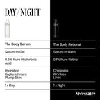 Nécessaire The Body Serum – Fragrance-Free Hyaluronic Acid Body Serum for Women+ Men. Niacinamide Firming Body Lotion – Fast-Absorbing for Sensitive + Eczema-Prone Skin. 50 ml/1.7 fl oz