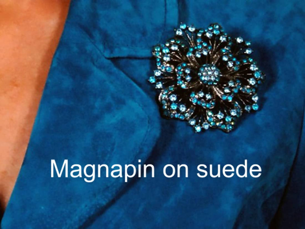 MagnaPin Magnetic Brooch Clasp – No-Pierce Pin Holder for Silk, Leather & Delicate Fabrics – Reusable Name Tag Fastener – Protects Garments from Pinholes