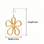 Hpoewre Gold Flower Statement Earrings for Women, Large Chunky Bohomian Summer Beach Floral Earring, Irregular Bold Exaggerated Earrings (Flower 7)