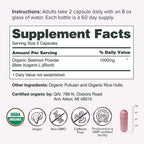 Sur Organic Beet Root Capsules 1000mg - Supports Healthy Circulation and Increased Energy - Nitric Oxide Superfood (120 Capsules)