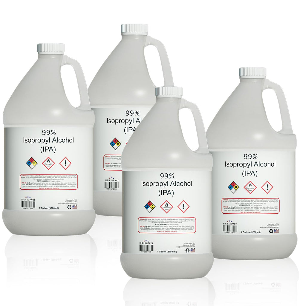 High Impact 99% Liquid Isopropyl Alcohol (IPA) Liquid Gallon - Pack of 4