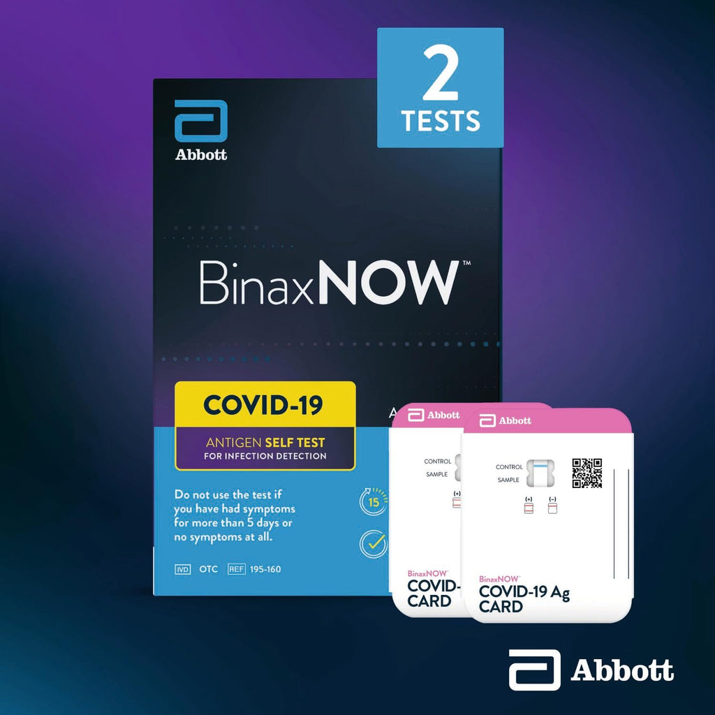 BinaxNOW COVID-19 Antigen Self Test, 1 Pack, 2 Tests Total, COVID Test With 15-Minute Results Without Sending to a Lab, Easy to Use at Home