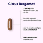 Micro Ingredients Citrus Bergamot Extract 1,000 mg for Men & Women, 240 Softgels | Natural Flavonoids & Polyphenols | Made with MCT Oil | Non‑GMO, Gluten‑Free & Soy‑Free