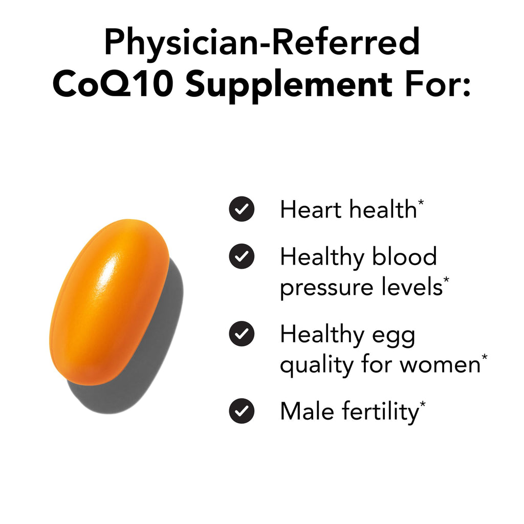 Theralogix NeoQ10 Coenzyme Q10 Supplement - Heart Health & Fertility Support - CoQ10 Fertility Supplement for Men & Women* - NSF Certified - 90 Softgels (90-Day Supply)