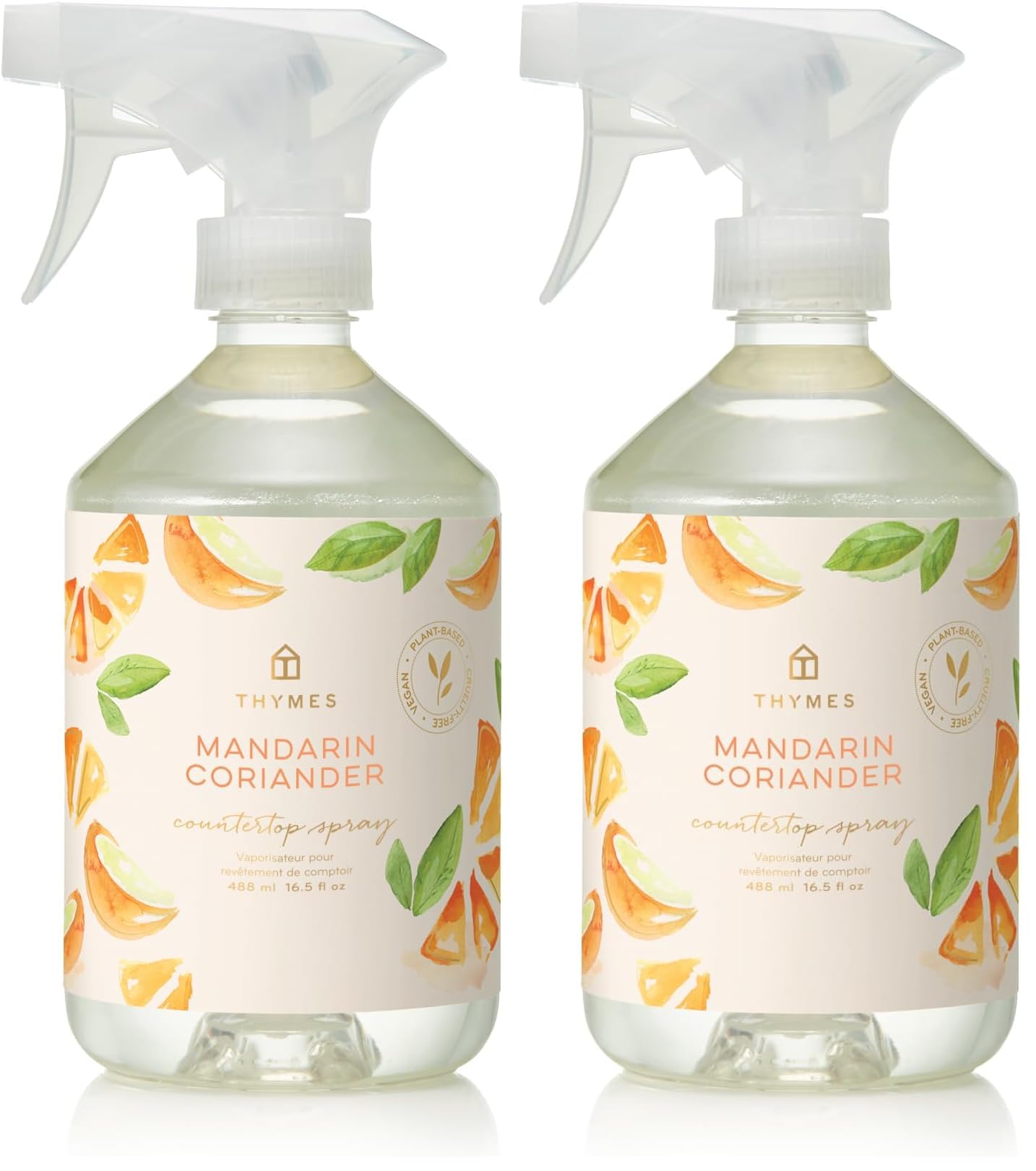 Thymes Countertop Spray - 16.5 Fl Oz - Mandarin Coriander (Pack of 2)