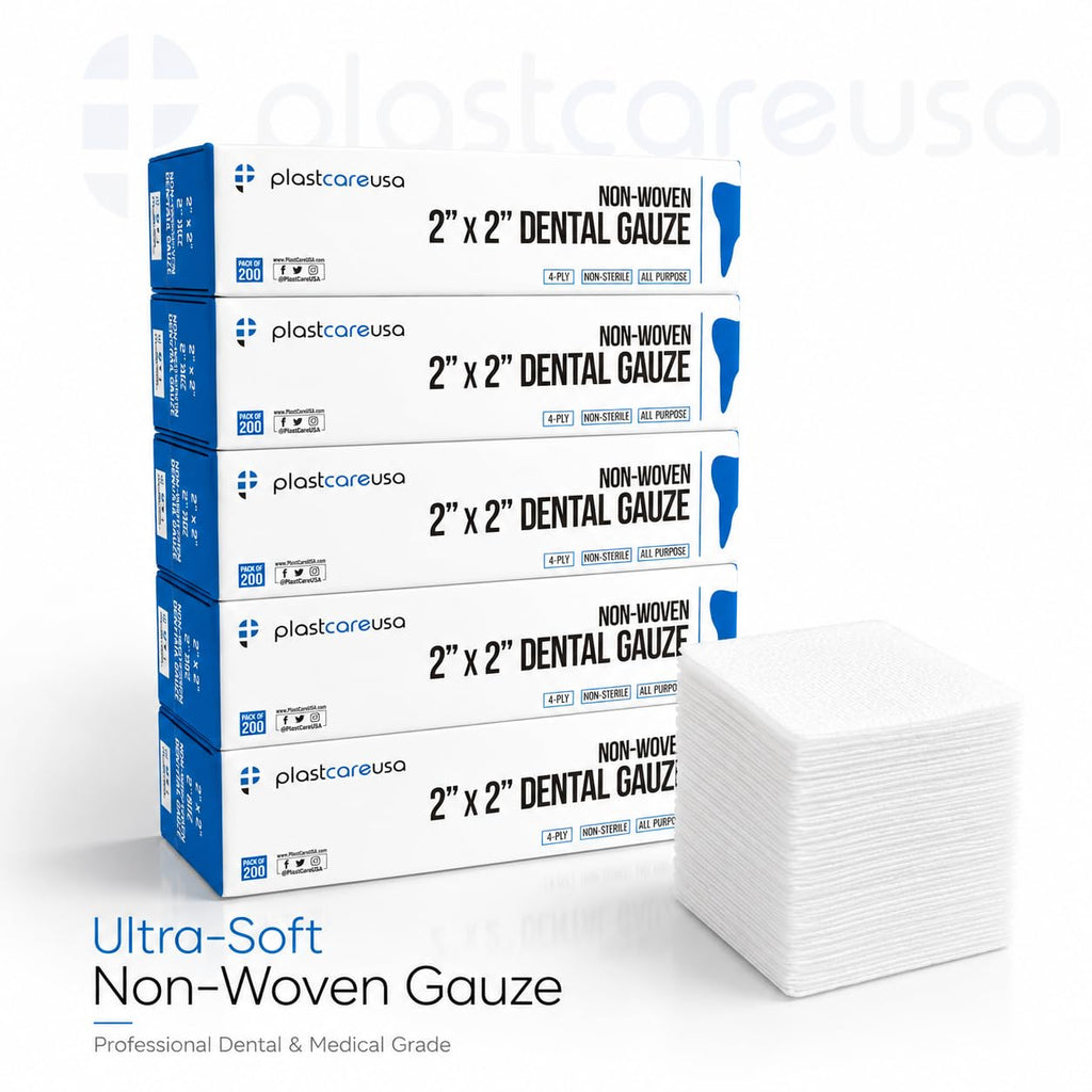 200 Gauze Pads 2x2 - Soft 4-Ply Non Woven Gauze Sponges - Non Sterile Dental Gauze & Esthetic Wipes - All Purpose Medical Gauze Squares for First Aid, Surgical, Wound Dressing
