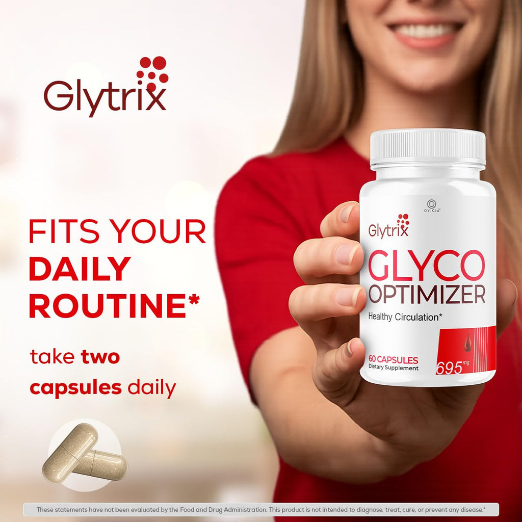 Glytrix Capsules - Official Glytrix Pills Advanced Premium Formula Support Maximum Strenght, All Natural Ingredients Vitamins for Overall Health & Wellness Reviews, 60 Capsules for 1 Month