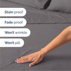 Queen Size 4 Piece Sheet Set - Breathable & Cooling Sheets - Dark Grey