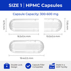 ATLEMISME Empty Vegan Capsules Size 1 - Vegan Capsules Empty (1000 Count)
