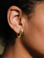 U7 Gold Dragon Earrings Small Hoop Earrings for Men
