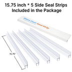 AmazerBath 5 PCS Shower Door Side Seal Strip for 3/8 Inch Glass - 15.75 Inches Long x 5, 5 Sections Segmented Shower Installation Kit, Frameless Glass Door Seal Strip