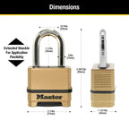 Master Lock Combination Lock, Heavy Duty Weatherproof Padlock, Resettable for Outdoor Use, Brass Finish, M175XDLF