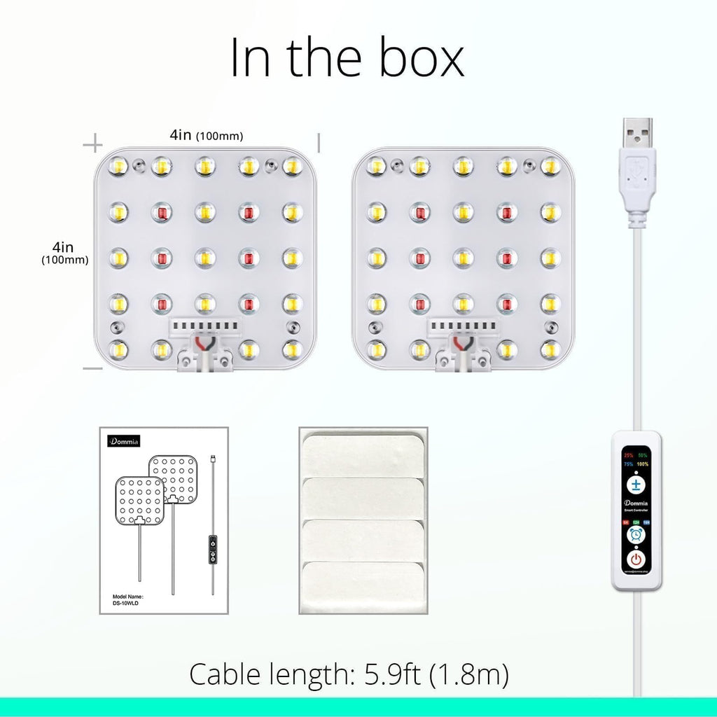 DOMMIA Under Shelf Grow Light,USB LED Panel,Auto Timer,Dimmable,Indoor