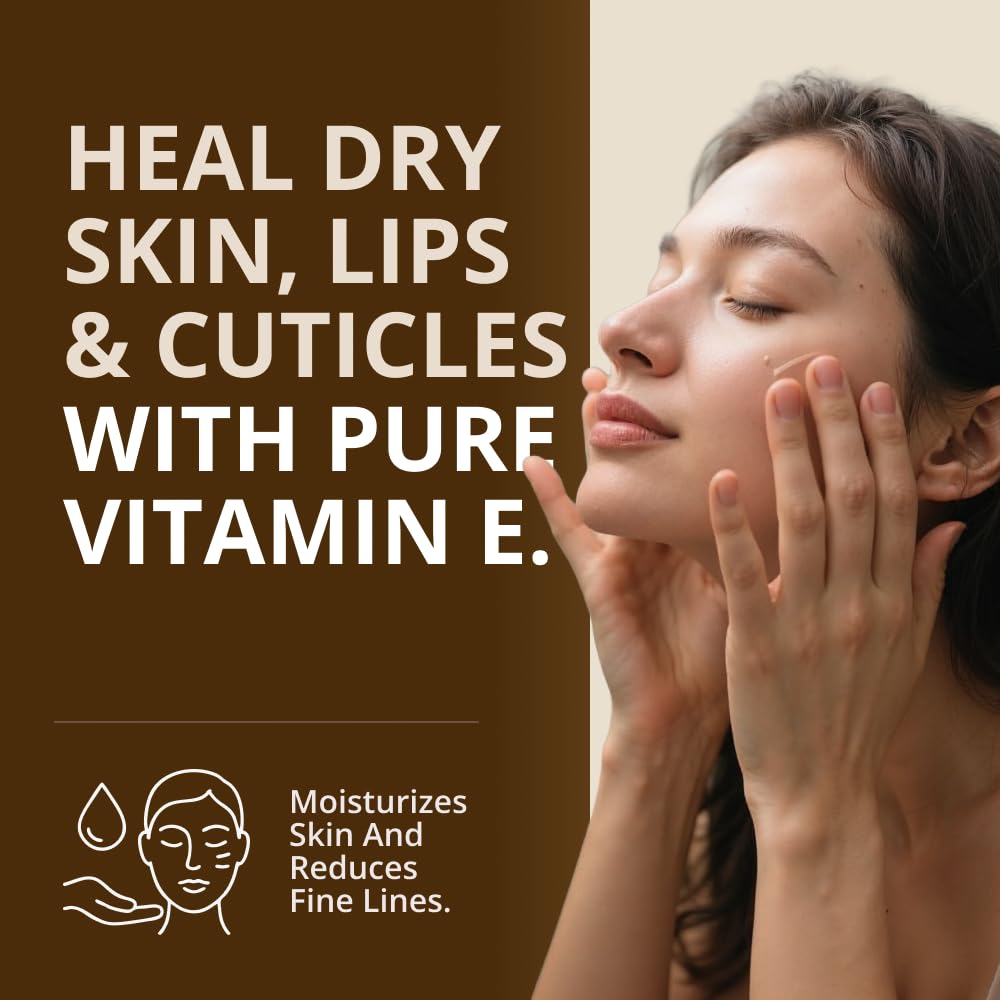 Vitamin E Oil - 100% Pure & Natural, 85,800 IU. Repair Dry, Damaged Skin from Surgery & Acne, Age Spots & Wrinkles. Boost Collagen for Moisturized, Youthful-looking Skin. d-alpha tocopherol, 2 Fl Oz