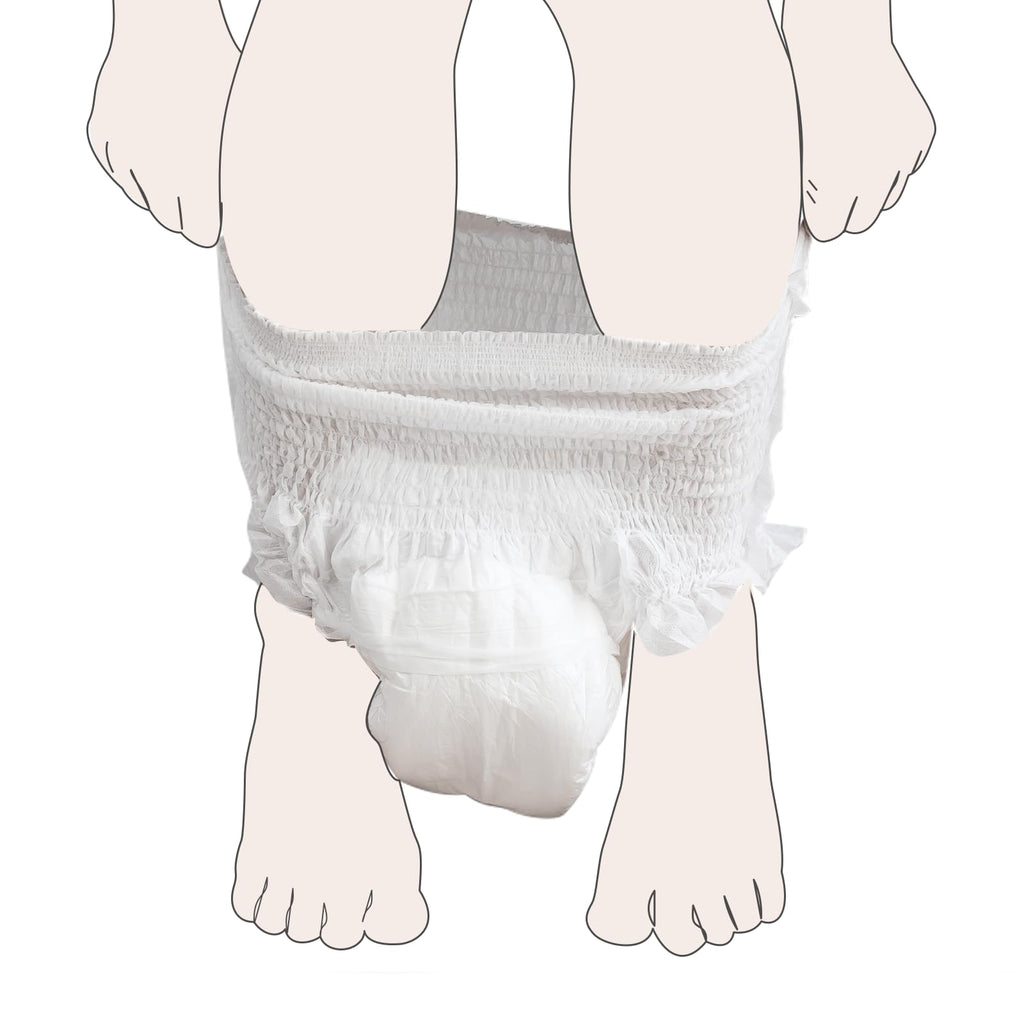 Momcozy Postpartum Disposable Underwear, 12 PCS No Leak New-Thin Built-in Pad Self-Absorbent Free-Move Period Underpants for Women Mothers Moms Labor Delivery Care White