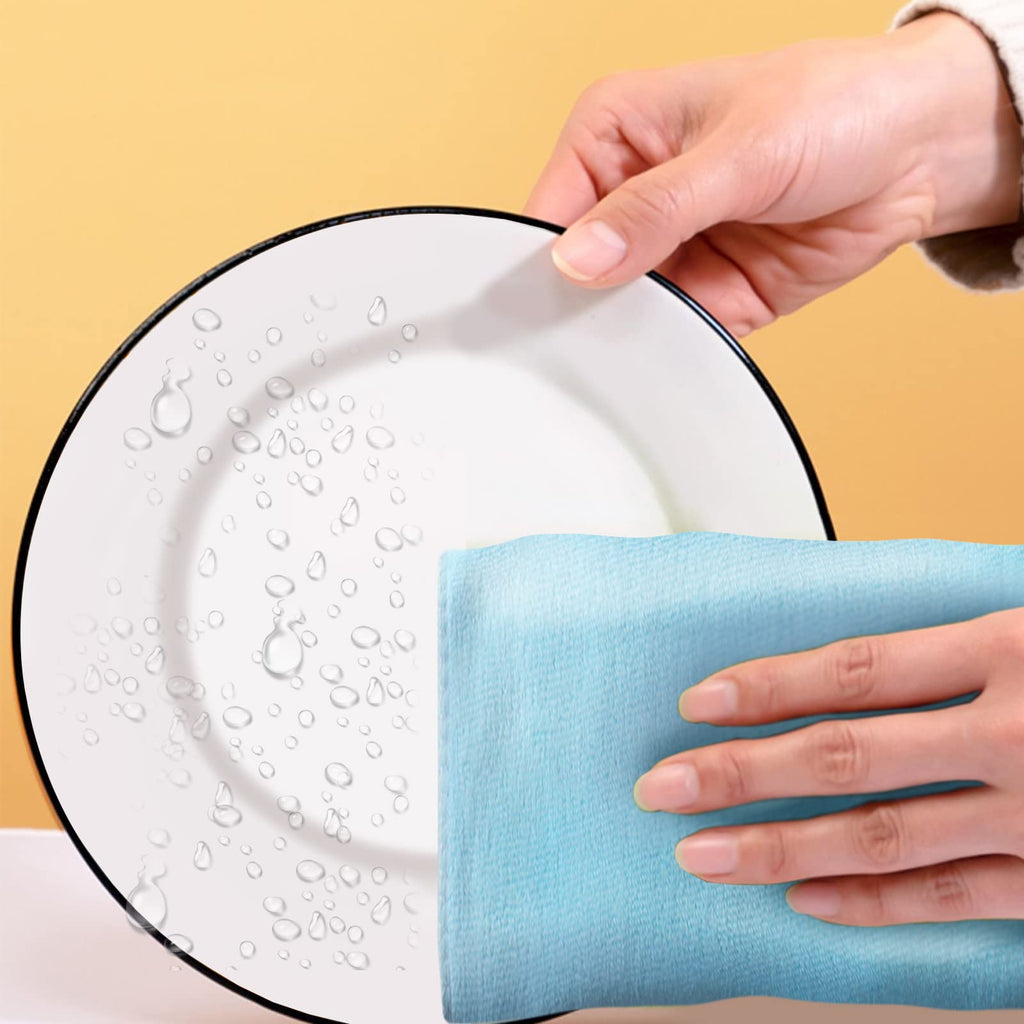 GUEICN Heavy Duty Scour Pads Sponge Dish Scrubber Non-Scratch Green Reusable Household Scrub Pads for Kitchen and Dish Cleaning Tool (20Pcs Sponge+3Pcs Clean Towel)