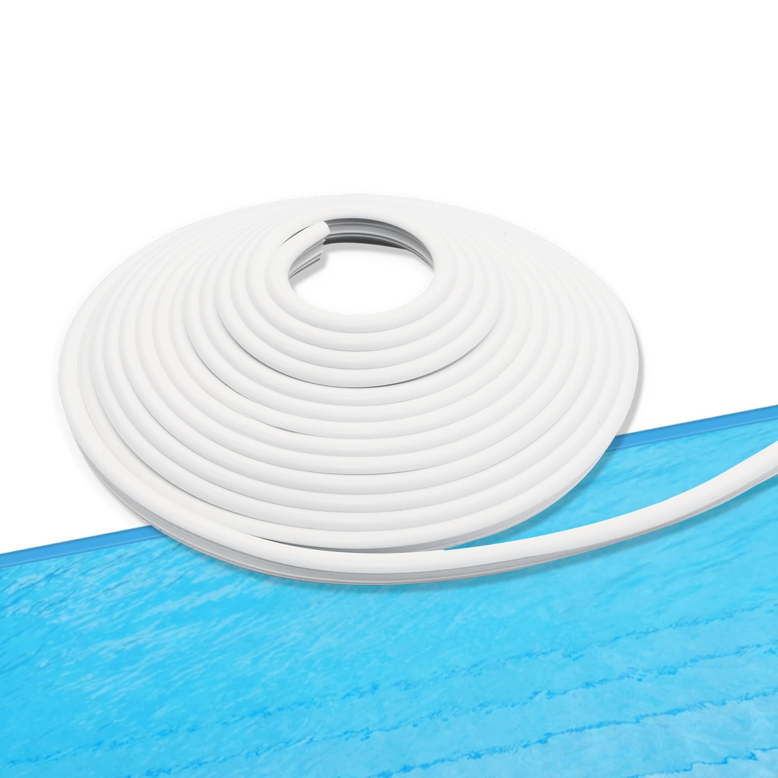 MIYOLO 120'ft Pool Liner Lock for In-Ground and Above Ground Pools, Roll Swimming Pool Liner Bead Lock White