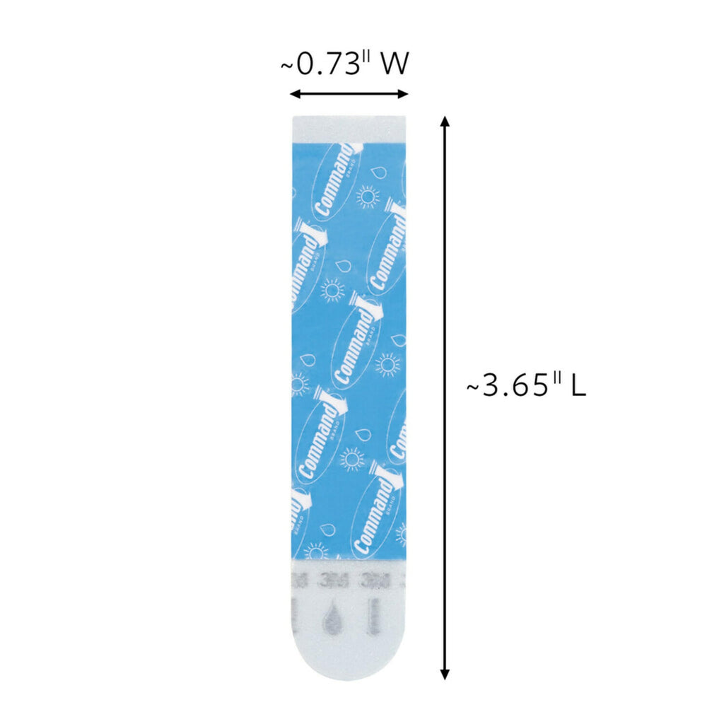 Command Water-Resistant Adhesive Refill Strips, Large (Pack of 16) – Damage-Free Hanging for Bathroom Hooks & Shower Caddies in Humid Areas, No Tools Needed, Holds 5 lb