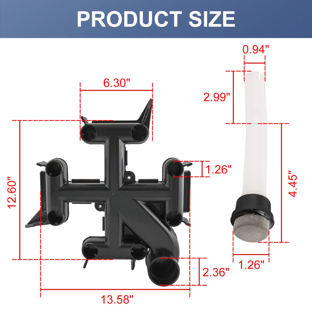 RADHLBNIU Top Manifold with Air Bleed, Compatible with FNS Plus 24,36,48 and 60 D.E. Pool and Spa Filters, Replaces# 59023700