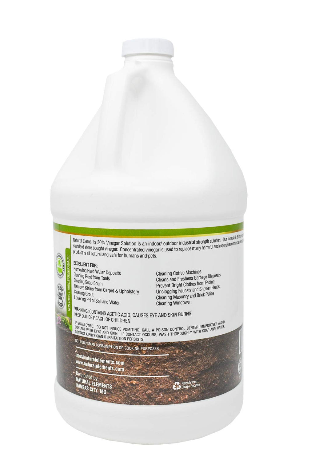 Natural Elements 30% Vinegar | (4) 1 Gallon Pack | Home and Garden Vinegar