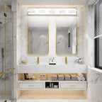 Ralbay Chrome Bathroom Vanity Lighting Fixtures Acrylic Rotable 360° LED Modern Bathroom Vanity Light Over Mirror (6000K White Light)