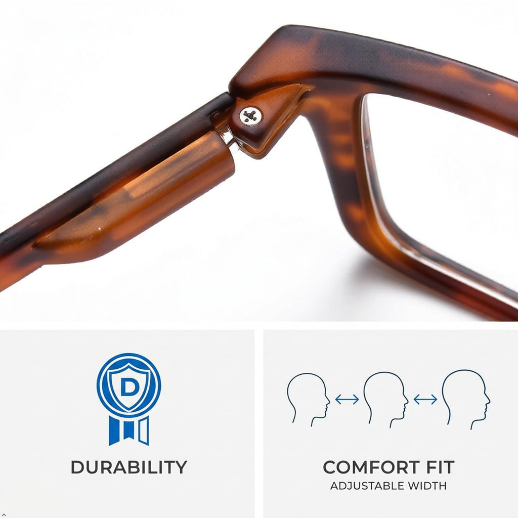 Eyekepper 5-Pack Oversized Square Reading Glasses +1.25 Men Women