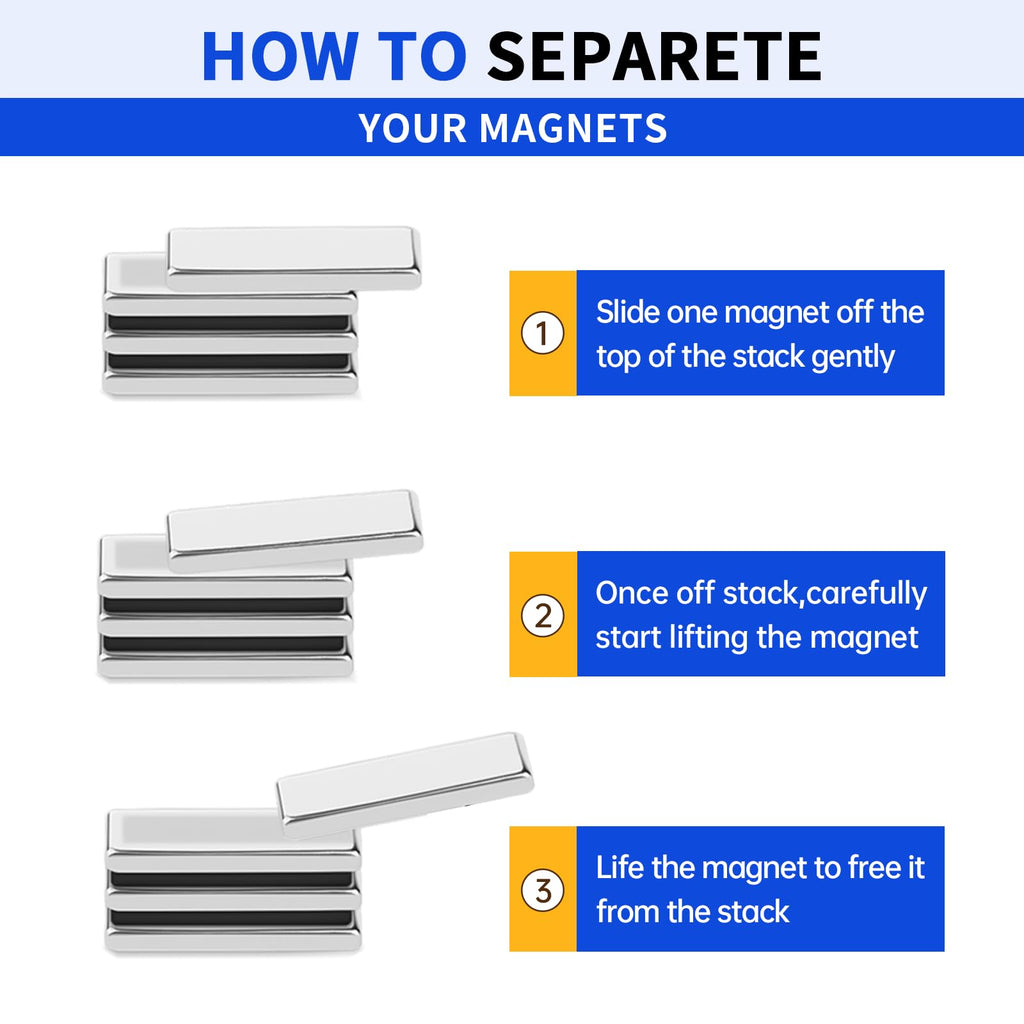 Powerful Neodymium Bar Magnets, 300 Pack Heavy Duty Magnet, 10x5x2mm