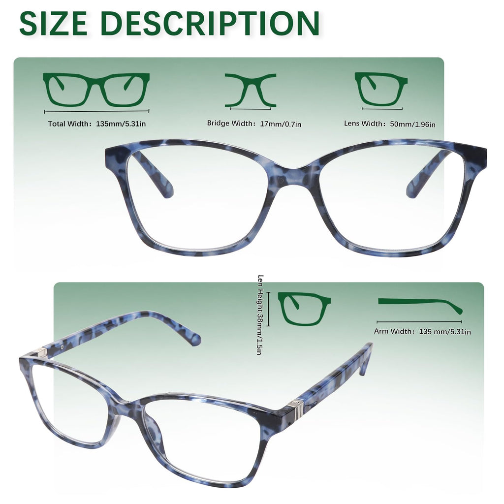 STASTEND 4 Pack Progressive Multifocus Reading Glasses for Women Men Spring Hinge Blue Light Blocking Readers (Multicolor-1, 1.75, x)