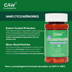 CAW Nano Cycloastragenol 10Mg | Telomerase Activation Anti-Aging | Cell Rejuvenation Immunity Boost | 30 Enteric-Coated Vegetarian Capsules (1 Bottle)