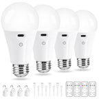 Powfloven E26 Rechargeable Light Bulbs with Remote and USB Charging, 4 Pack