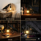 OVANUS Crow Lamp Gothic Decor, Raven Table Night Light with Adjustab