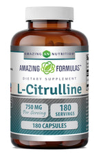 Amazing Formulas L-Citrulline Supplement | 750 Mg Per Serving | 180 Capsules | Non-GMO | Gluten-Free | Made in USA