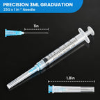 3ml 23G 1Inch Industrial Liquid Dispenser, Precision Fine Tip, Individually Wrapped, for Adhesive, Lubricant, Ink & Lab Transfer, 32 Pack