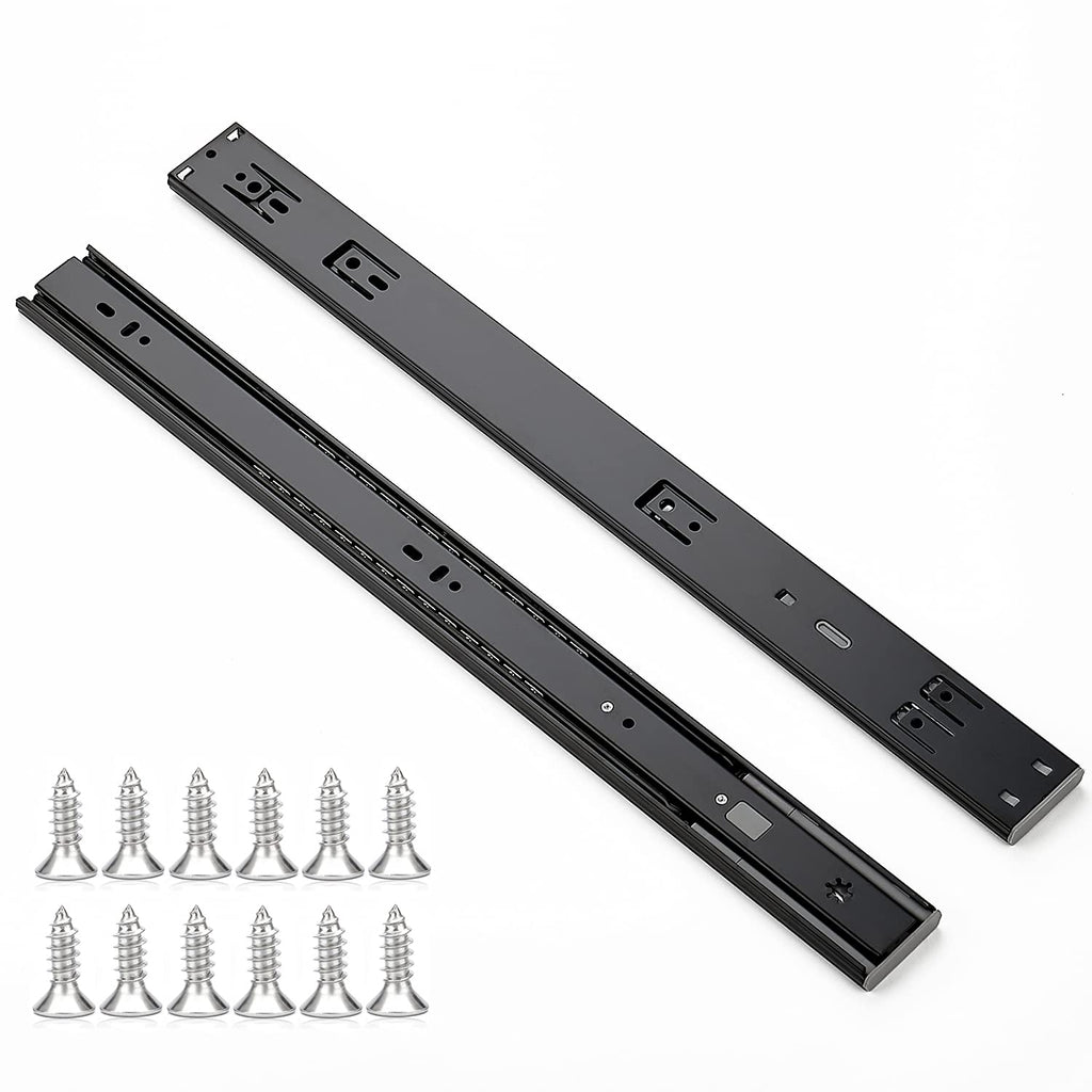 Ravinte 20 Inch Soft Close Drawer Slides 1 Pairs 2 Pack Black Full Extension Ball Bearing Drawer Glide Side Mount