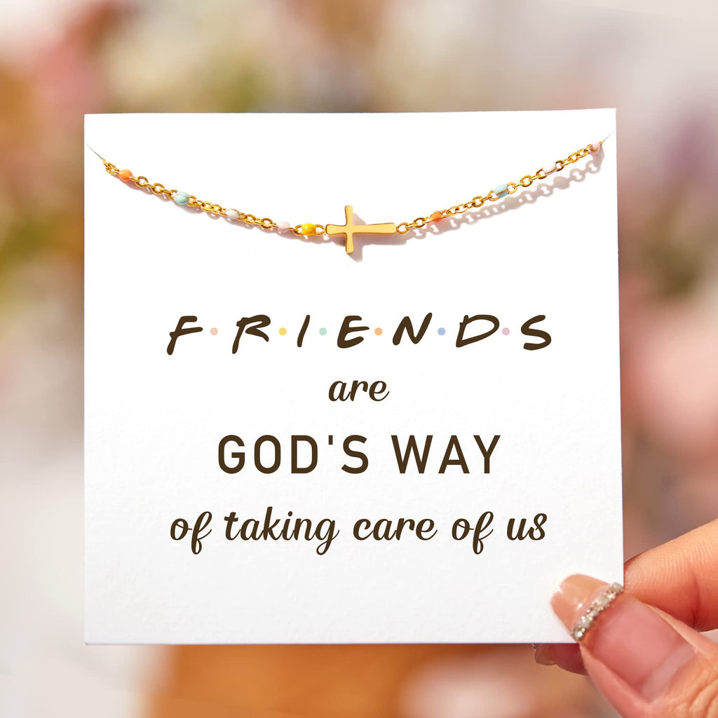 STORYJEWELLERY Friendship Bracelets, Friend Gifts for Women, Bestie Bracelets, Friend Birthday Gifts for Women, BFF Gift, Friendship Jewelry, Cross Bracelet
