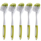 Dish Brush with Handle, Stiff Bristles Dish Scrubber for Pots, Pans & Sink Cleaning, 5 Pack