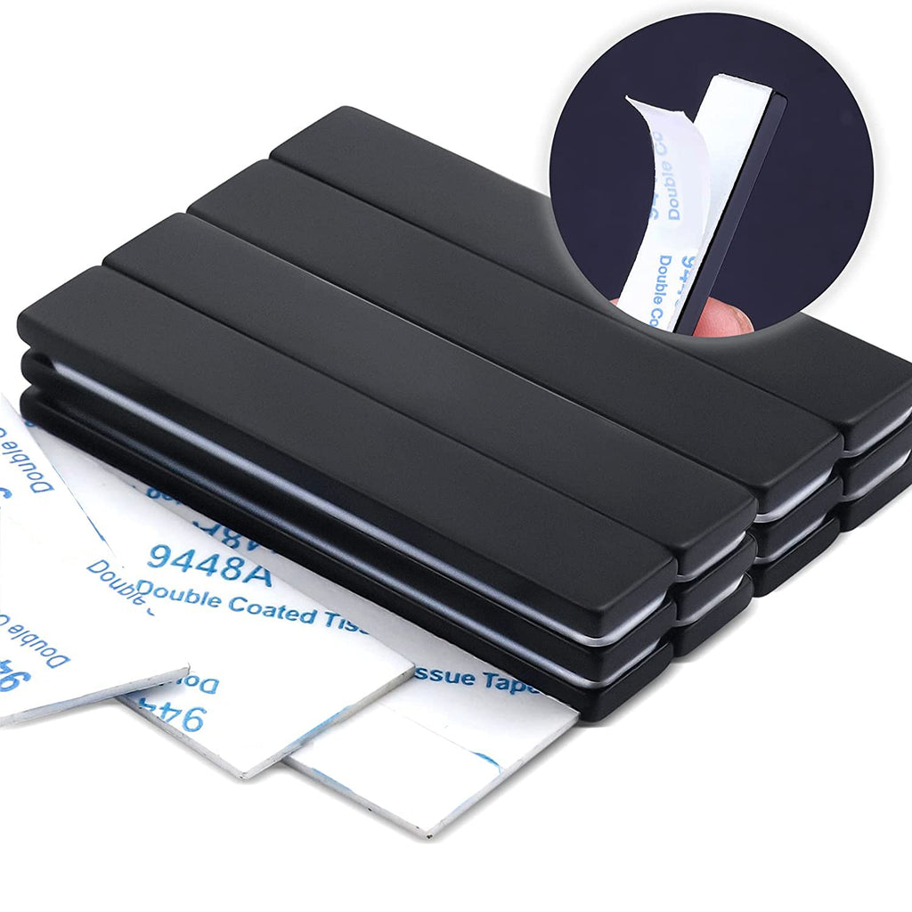 MIKEDE 20 Pack Strong Neodymium Magnets with Double-Sided Adhesive, Black Magnet for Science Experiments STEM Projects,Kitchen, DIY, Tool Storage - 60 x 10 x 3 mm Black