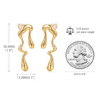 Womens Gold Studs Earrings, 14K Gold Plated Personality Big Stud Earring,Stainless Steel Hypoallergenic Ear Rings Trendy Jewelry,Christmas Birthday Gifts for Girlfriend Sister