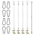 SIHAIAN Earth Anchors Kit with Driving Rod and Hook for SIHAIAN Pool Cover(Soft Surfaces),Suitable for anchoring Basketball Hoop, Pool, Trampoline, gazebos, and Orchards