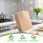 Brothersbox Small Brown Paper Bags with Handles 100PCS, 5.25 * 3.25 * 8 Inch Kraft Gift Bags Bulk for Craft Shopping Business Party Favor Retail Birthday Grocery