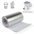 BOMEI PACK Aluminum Foil Tape,Heavy Duty Metal Foil Tape,High Temperature Silver Duct Tape,Perfect for Sealing & Patching,HVAC,Air Ducts,Insulation and Metal Repair (8 Inch)