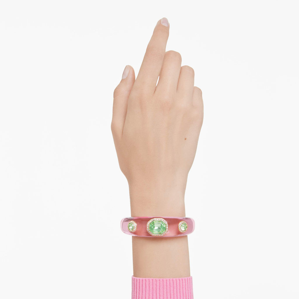 Swarovski Dulcis cuff, Mixed cuts, Multicolored, Gold-tone finish