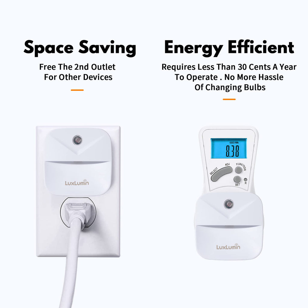 LuxLumin LED Night Lights Plug into Wall with Dusk-to-Dawn Sensor, Automatically Turn on and Off,Night Light for Kids,Bedroom,Bathroom,Stairs, White, 6 Packs