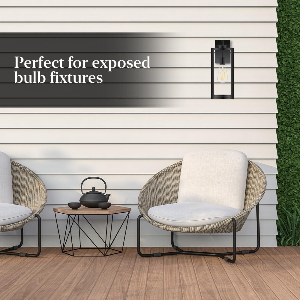 Feit Electric Vintage Exposed Straight Filament Amber Clear Glass LED ST19, 60W Equivalent, 400 Lumen, Dimmable, 2100K Warm White, E26 Base, 15,000-Hour Lifetime, ST19/VG/LED/2/4, 8 Pack