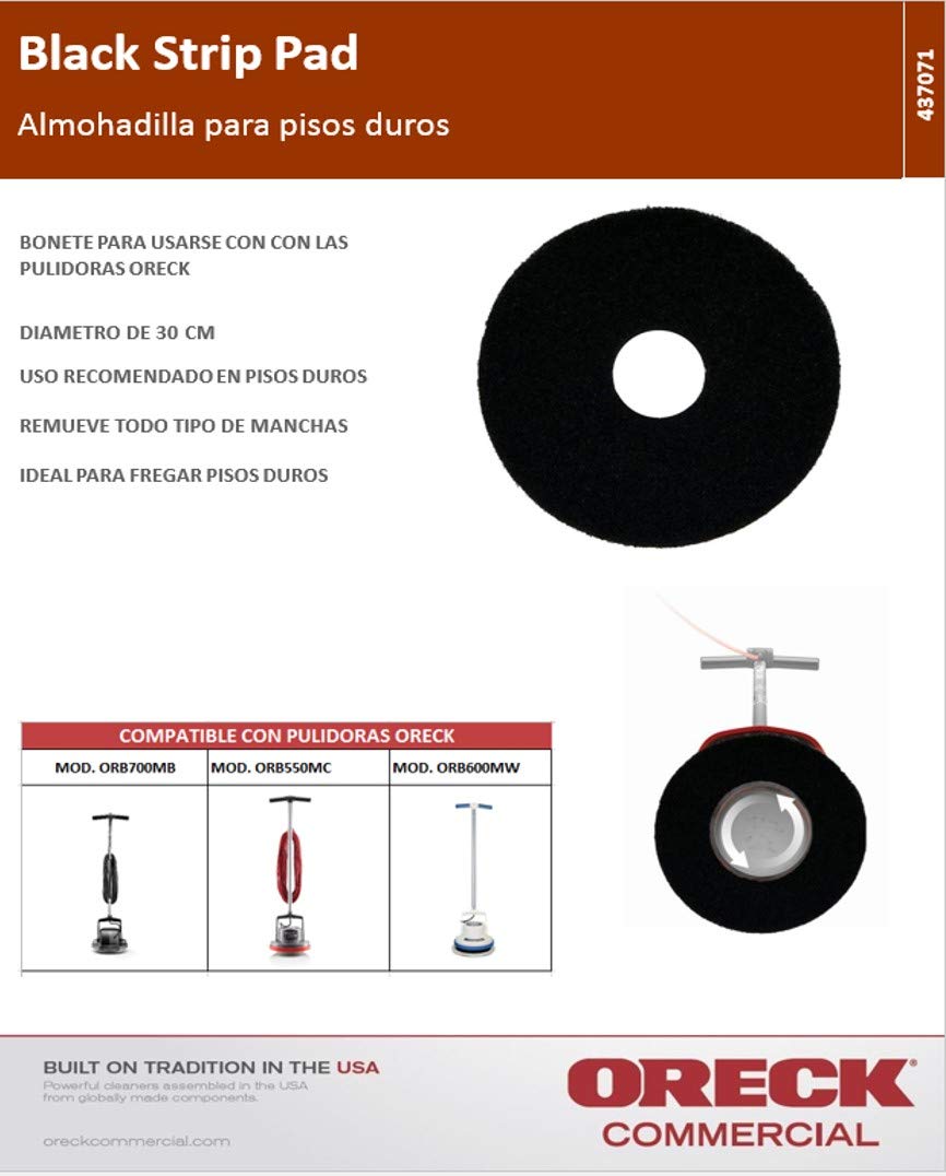 Oreck Commercial 437071 Strip Orbiter Pad, 12 in. Diameter