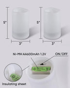 Homemory Solar Candles Outdoor Waterproof, Rechargeable Candles, Solar Powered Flameless Candles for Outdoor, Lanterns, Sensor Only, Dusk to Dawn, 3"x5", Set of 2
