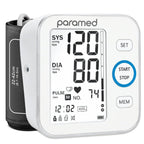 Paramed Blood Pressure Monitor - Bp Machine - Automatic Upper Arm Blood Pressure Cuff 8.7-16.5 inches - Large LCD Display 120 Sets Memory - Device Bag & Batteries Included