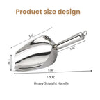 12 Oz 304 Stainless Steel Ice Scoop with Magnetic Hook - Heavy Duty Commercial Ice Shovel for Ice Maker & Freezer, Large Scooper for Bar, Kitchen, Party & Pet Food, Easy to Clean (Silver)