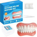 Moldable False Teeth - Silicone Dentures - Men and Veneers Teeth for Women - Upper and Lower Matching Set - Fix Your Smile at Within Minutes - Blue - 1PCS - Y7